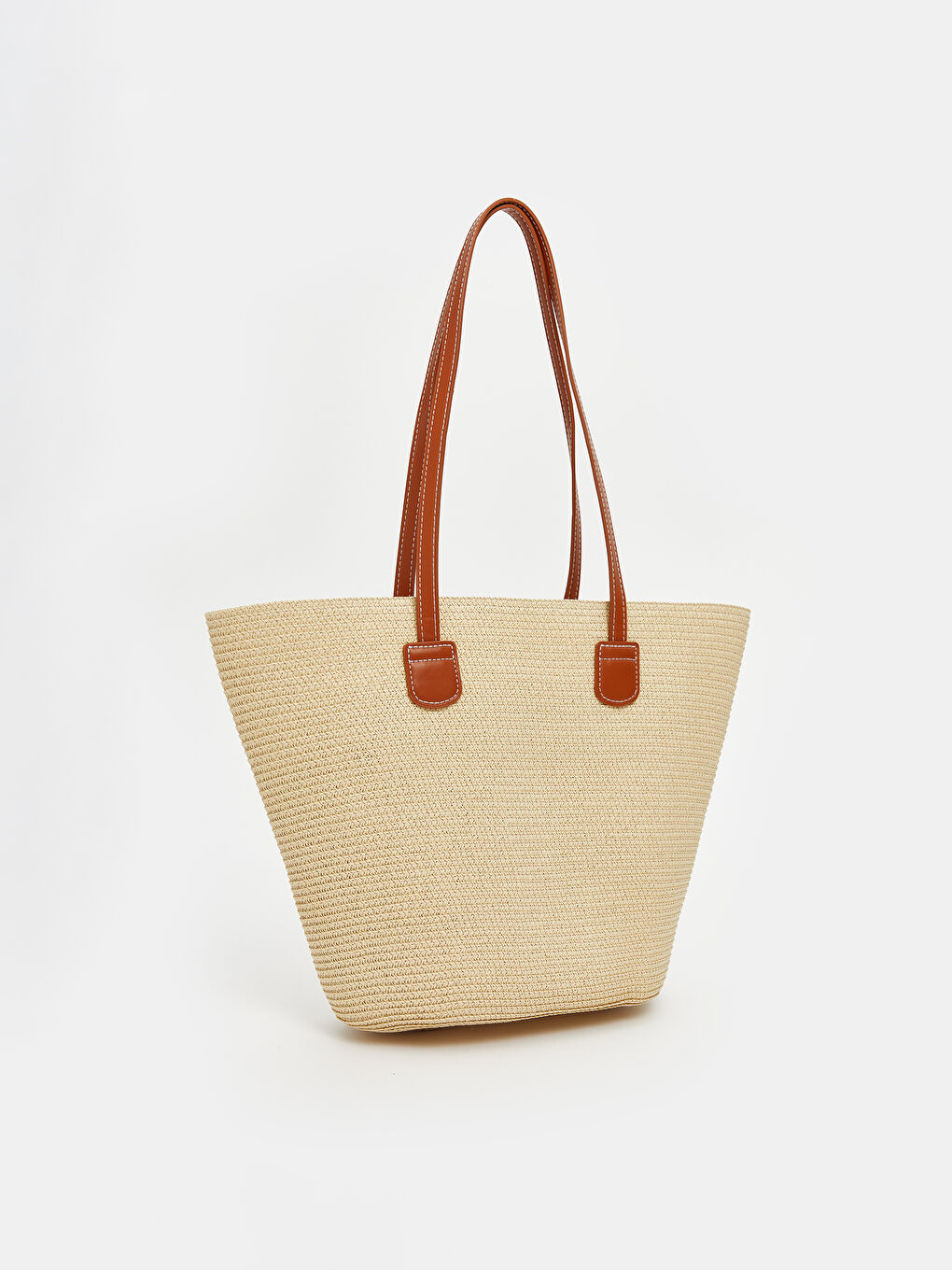 Bej Fermuarlı Kadın Omuz Çantası