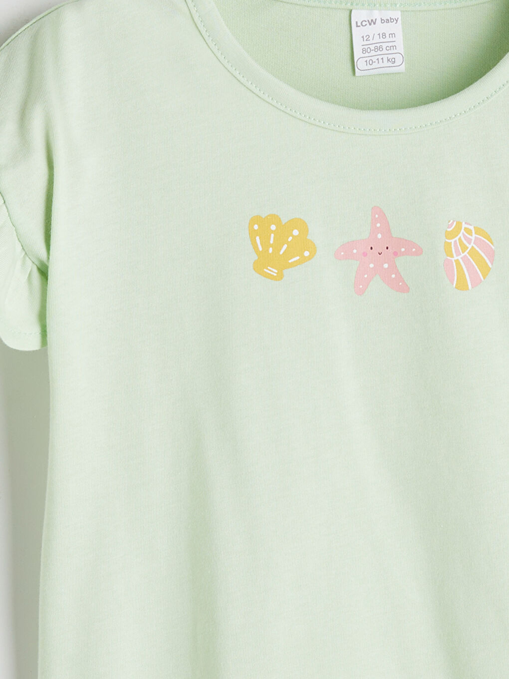 Ekru Bisiklet Yaka Desenli Kız Bebek Bluz 2'li-4