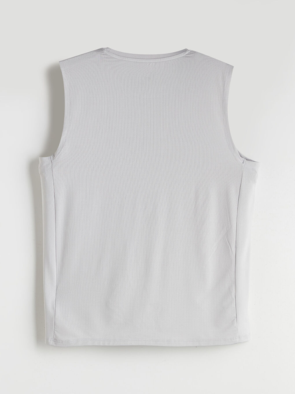 Gri Bisiklet Yaka Baskılı Erkek Kolsuz Tişört-5