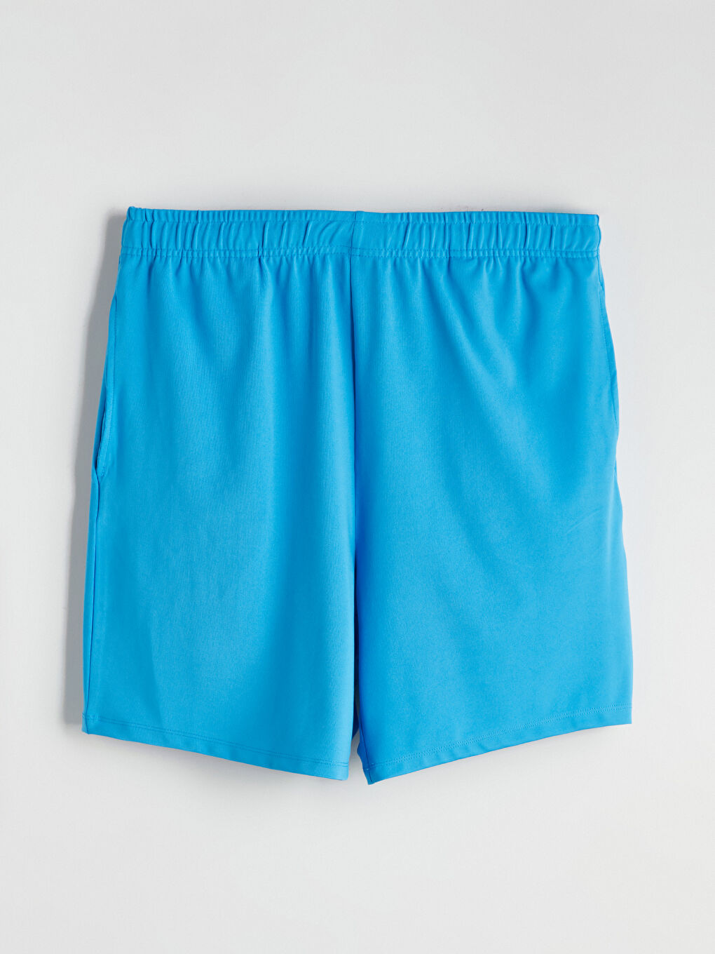 Mavi Standart Kalıp Beli Lastikli Erkek Şort-4