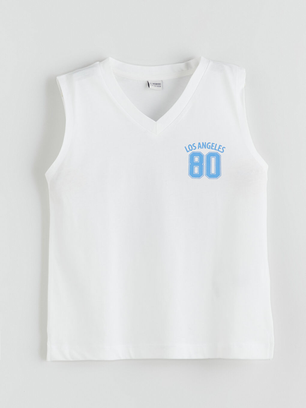 Ekru V Yaka Kız Çocuk Atlet-1