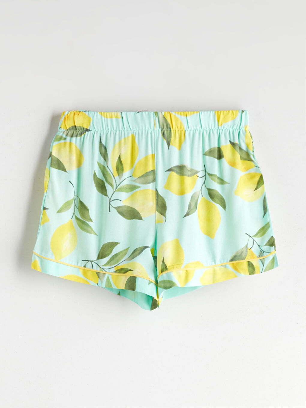 Mavi Bisiklet Yaka Baskılı Kadın Şortlu Pijama Takımı-7