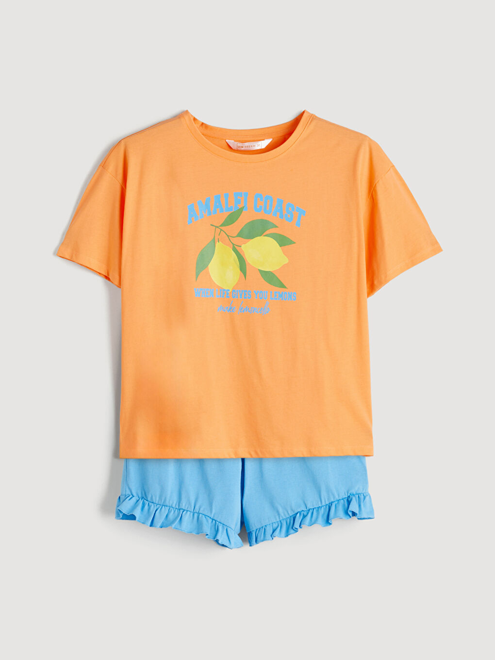 LCW DREAM Crew Neck Printed Women's Short Pyjama Set -S5SA80Z8-GEZ