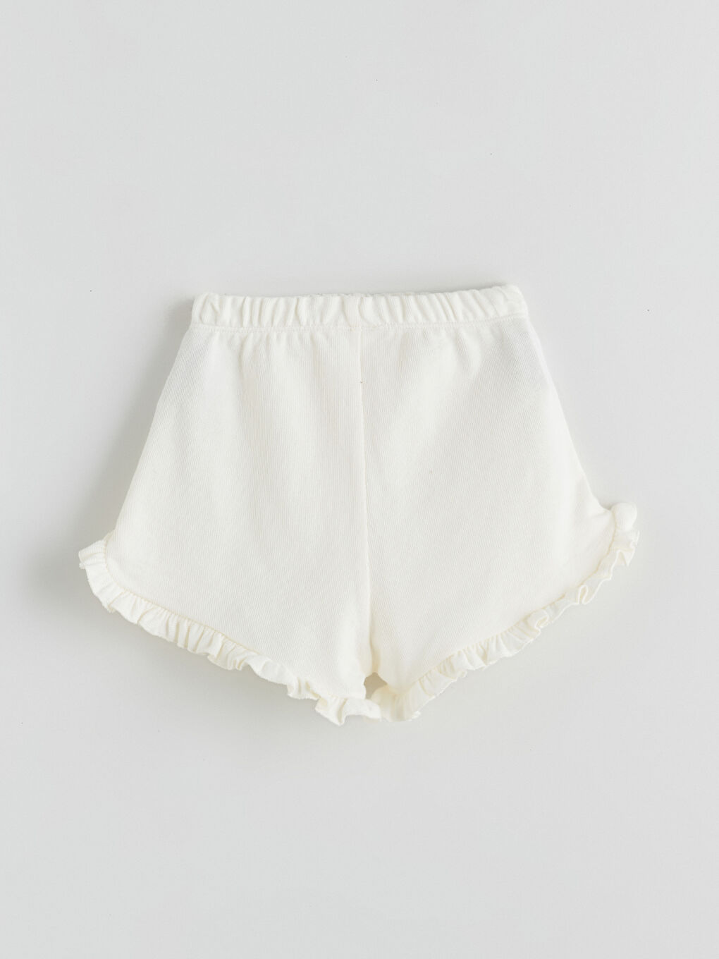 Kahverengi Beli Lastikli Basic Kız Bebek Şort 2'li-6