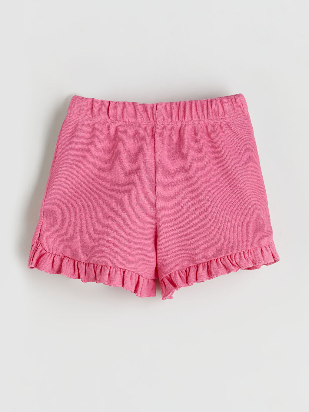 Pembe Beli Lastikli Fırfırlı Kız Bebek Şort 2'li-1