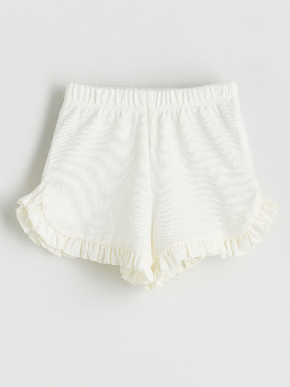 Pembe Beli Lastikli Fırfırlı Kız Bebek Şort 2'li-2