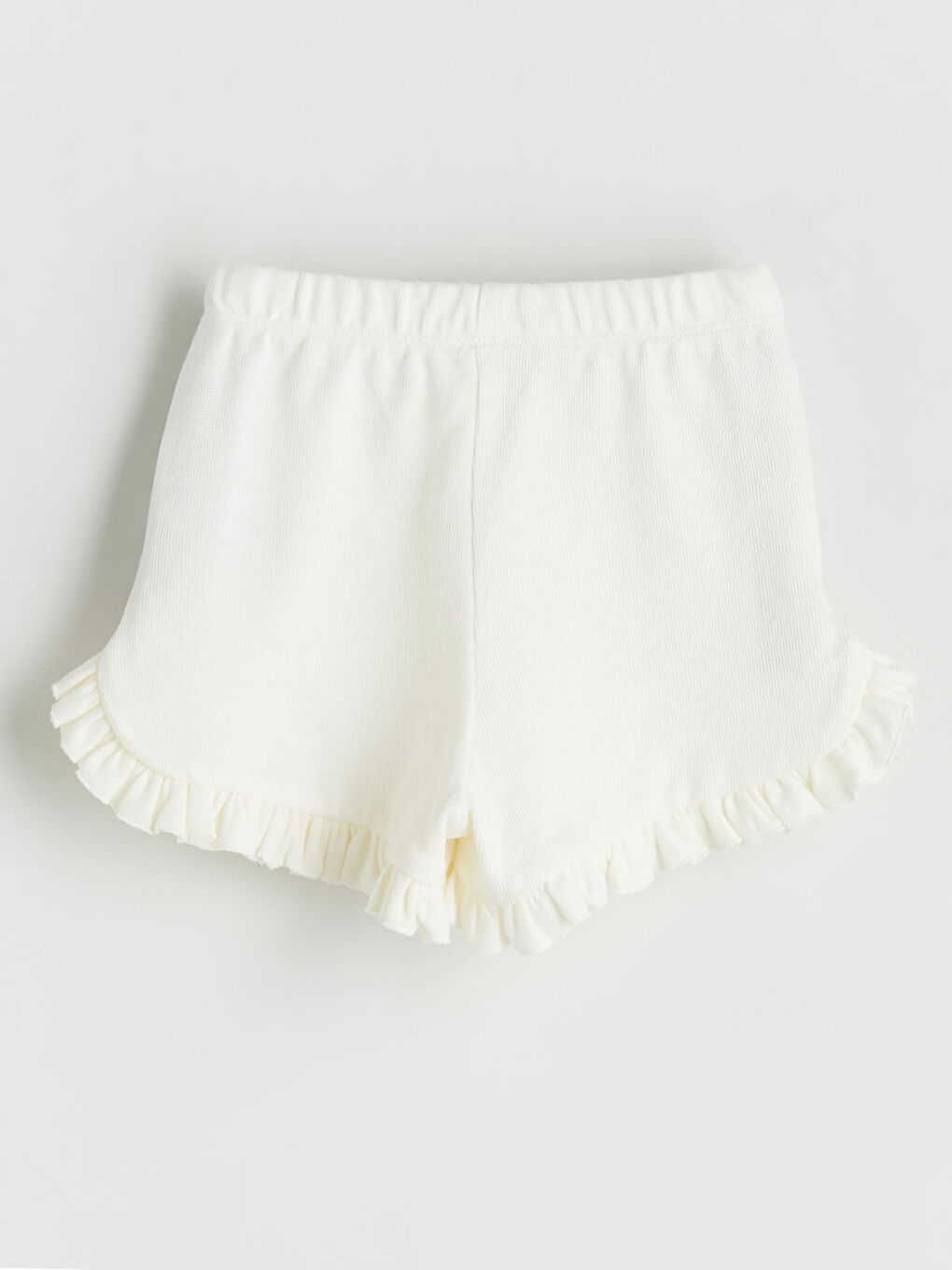 Pembe Beli Lastikli Fırfırlı Kız Bebek Şort 2'li-3