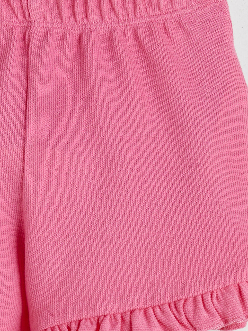 Pembe Beli Lastikli Fırfırlı Kız Bebek Şort 2'li-4