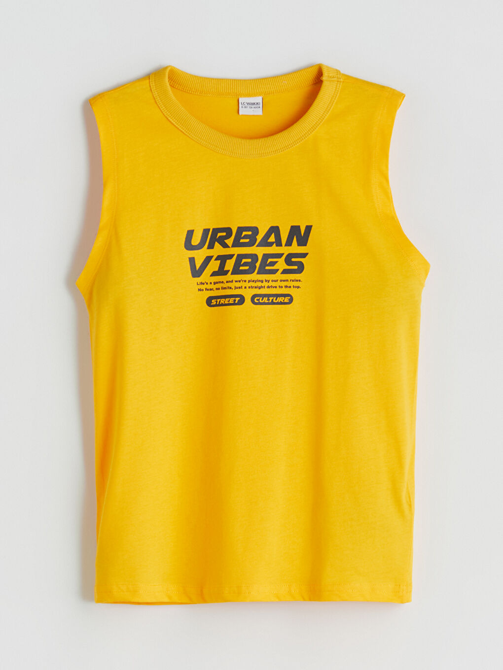 Sarı Bisiklet Yaka Baskılı Erkek Çocuk Atlet