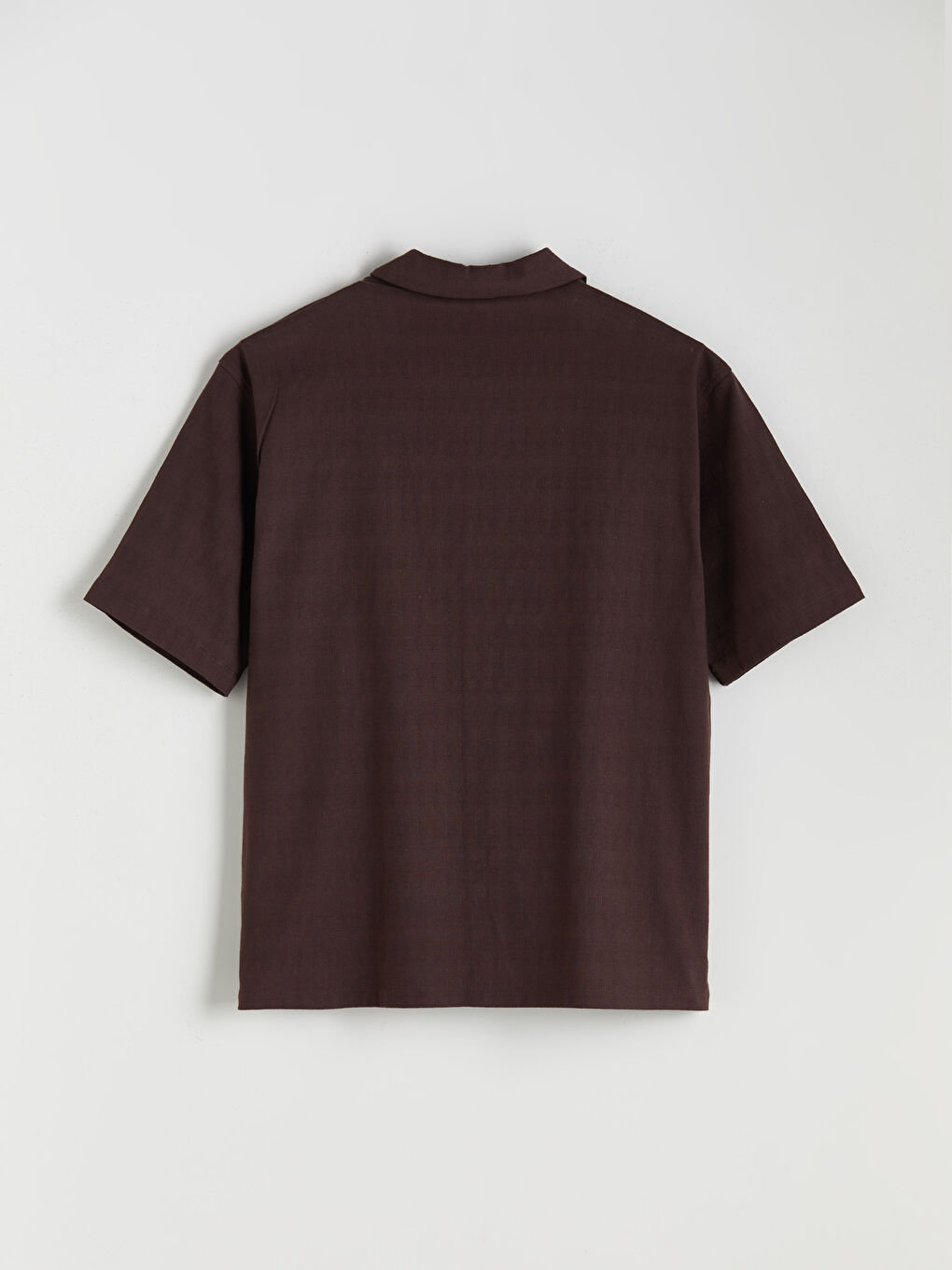 Kahverengi Regular Fit Resort Yaka Kısa Kollu Erkek Gömlek-5