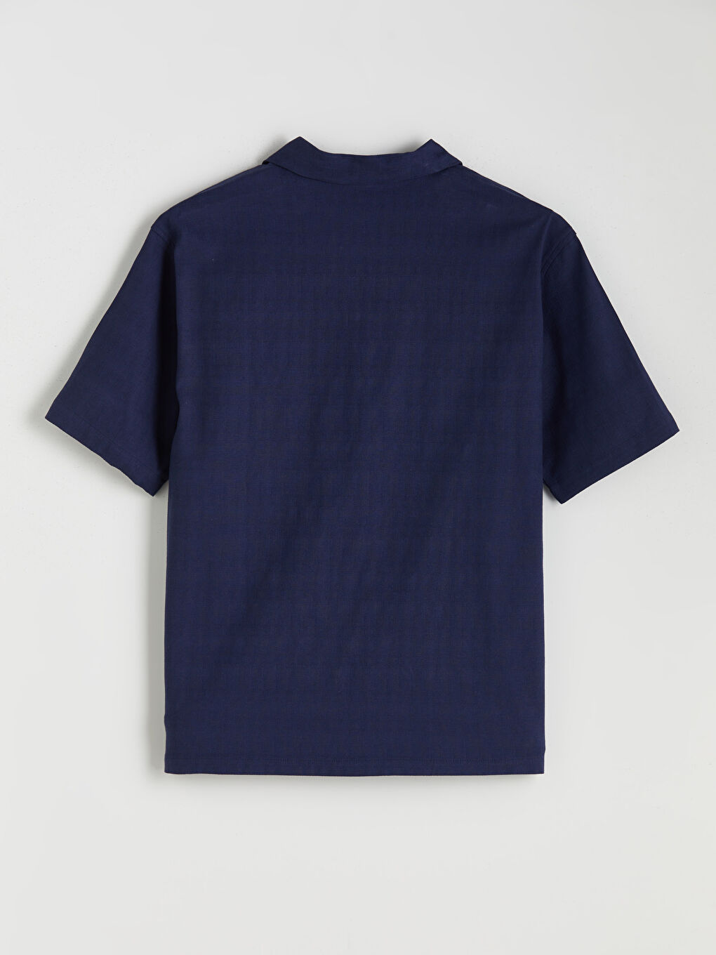 Lacivert Regular Fit Resort Yaka Kısa Kollu Erkek Gömlek-5