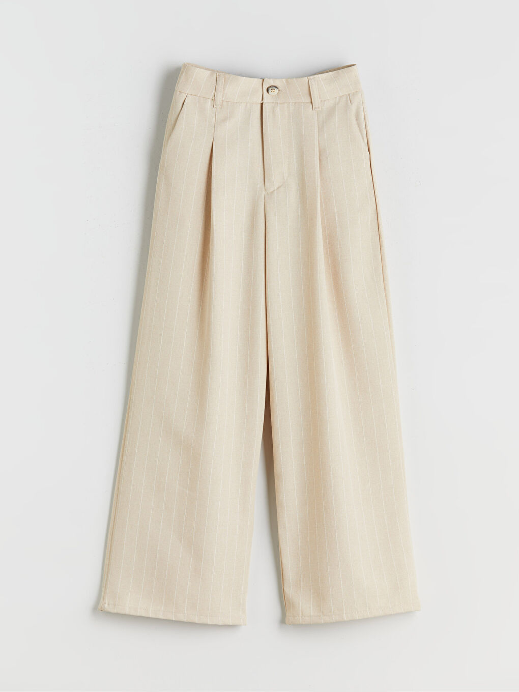 Sarı Wideleg Pileli Kız Çocuk Pantolon