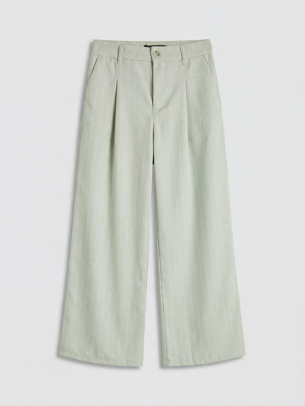 Yeşil Wideleg Pileli Kız Çocuk Pantolon