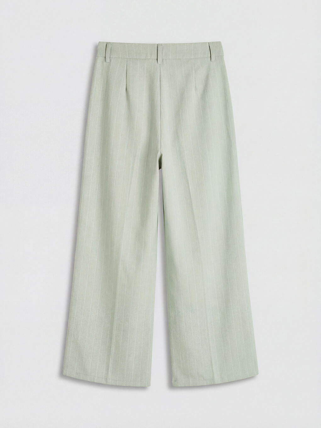 Yeşil Wideleg Pileli Kız Çocuk Pantolon-1