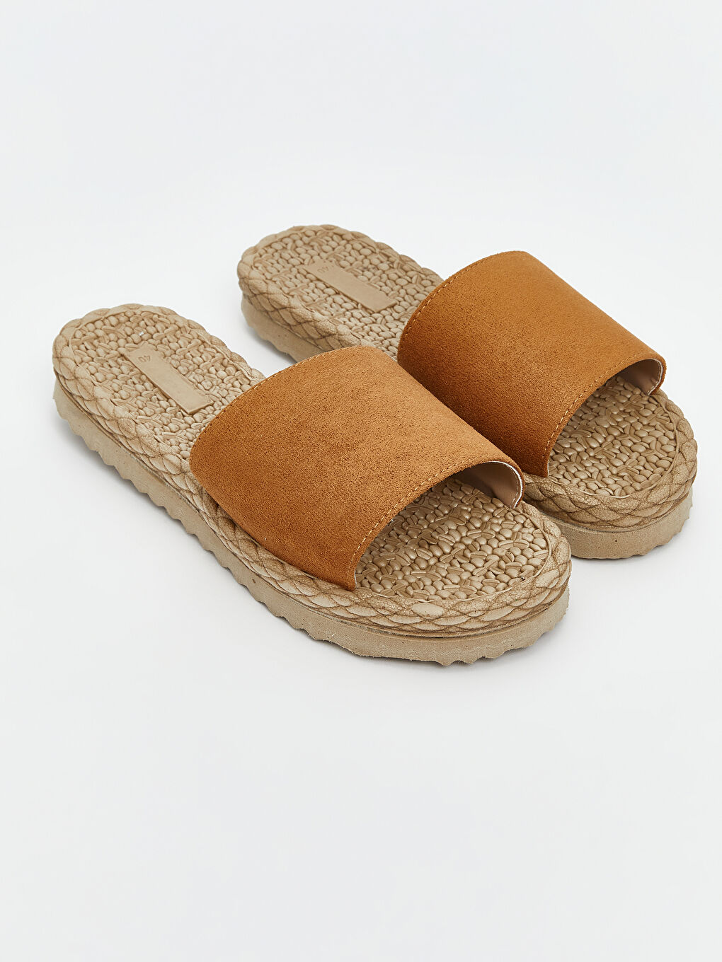 Bej Hasır Tabanlı Kadın Terlik