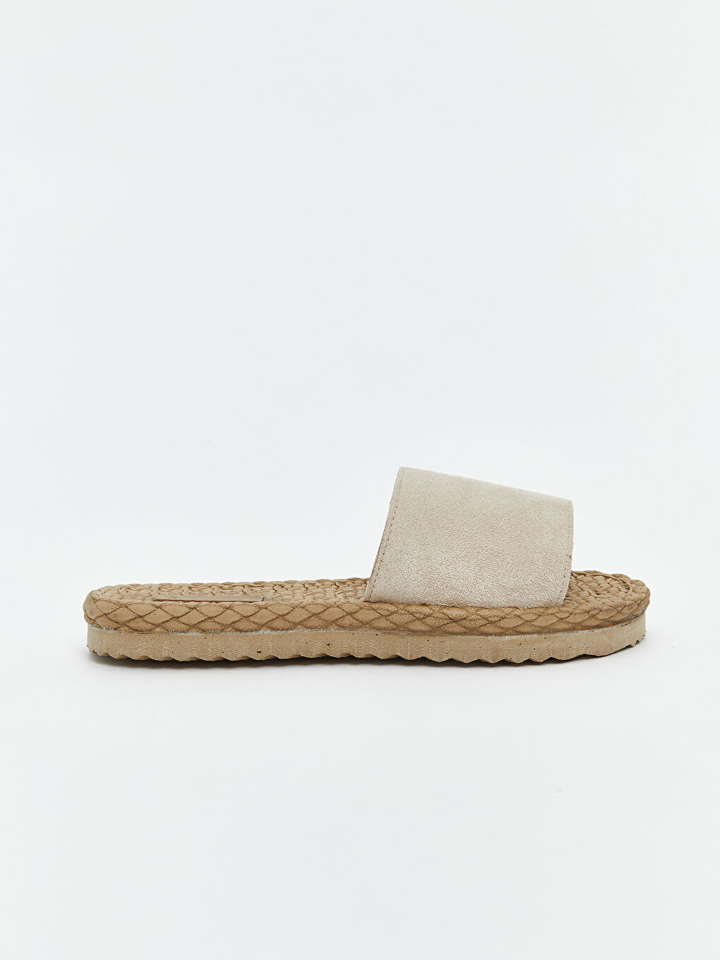 Bej Hasır Tabanlı Kadın Terlik-1