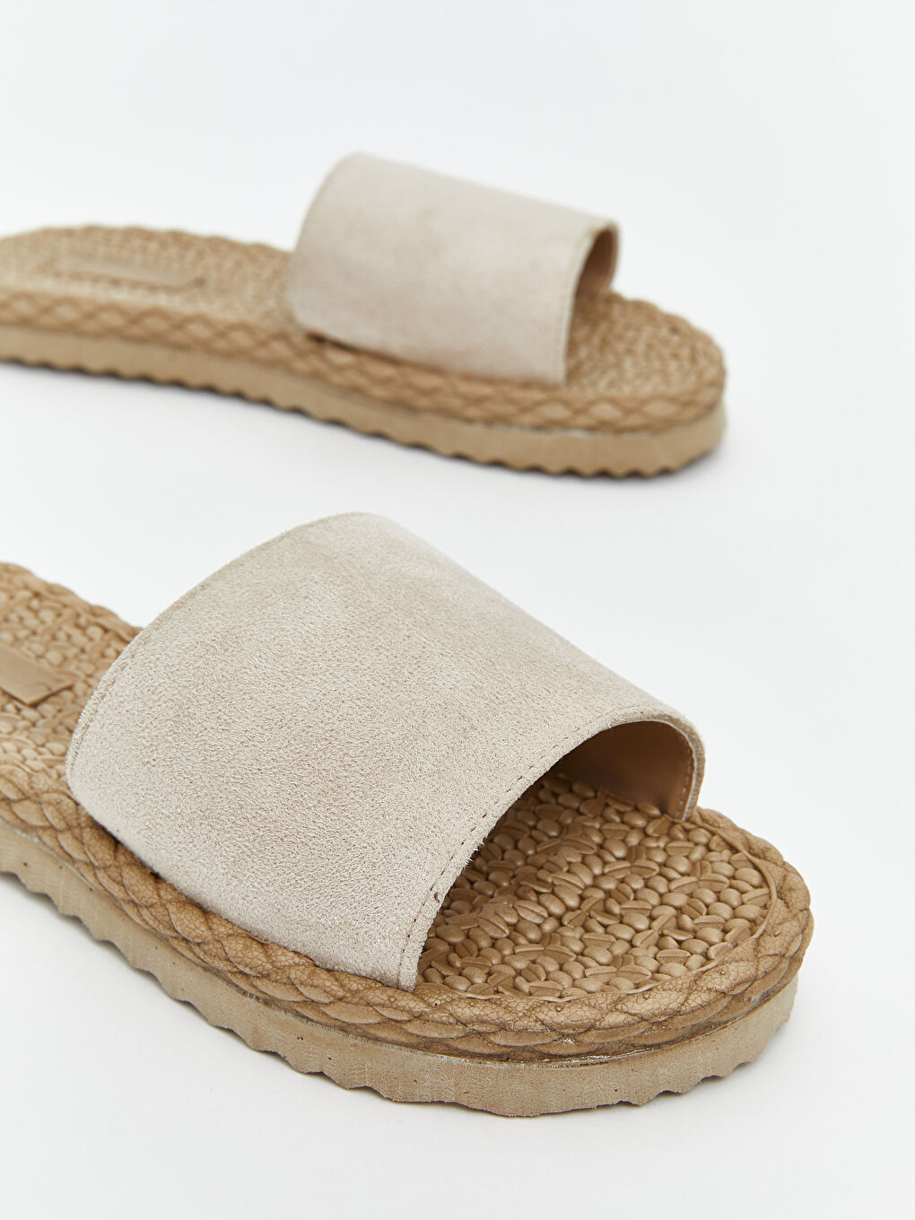 Bej Hasır Tabanlı Kadın Terlik-2