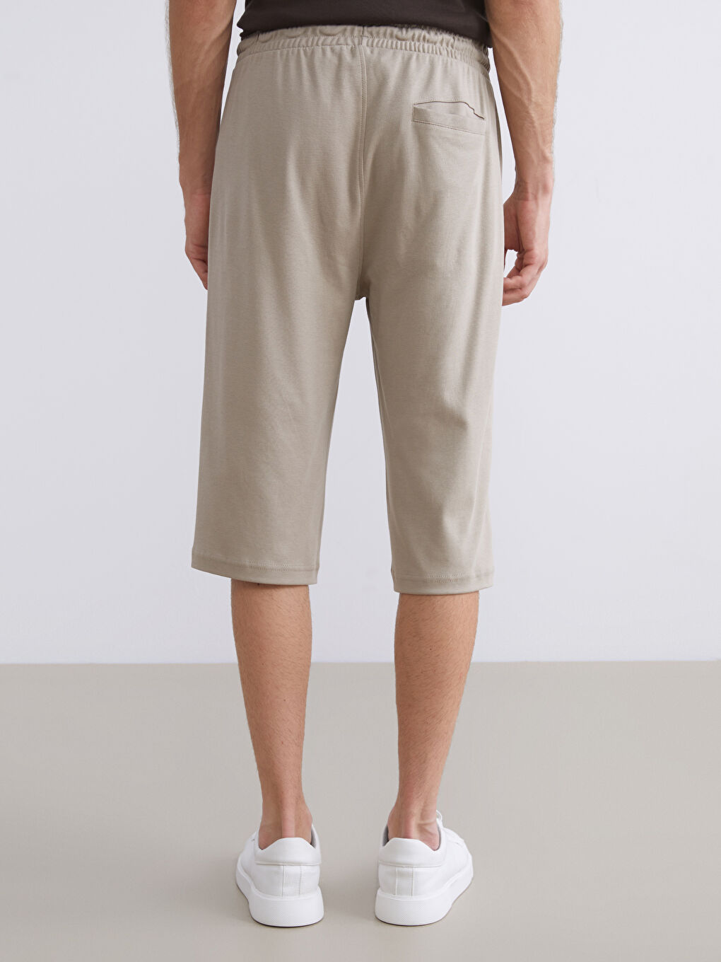 Bej Standart Kalıp Erkek Şort-3