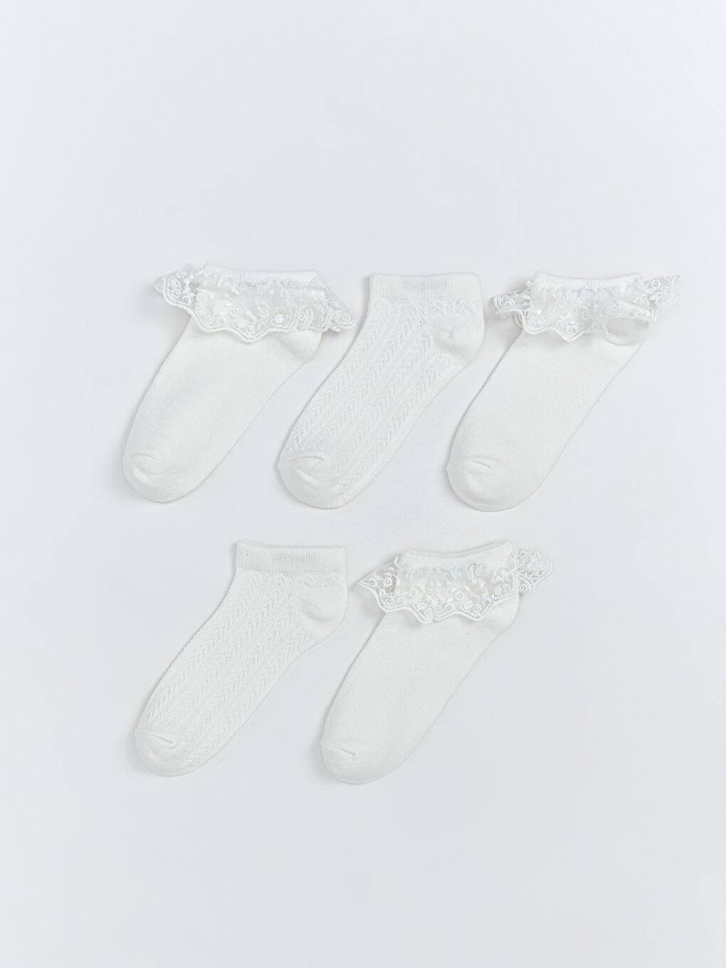 LCW Kids Girl WHITE Trainer Socks -S5SB15Z4-JYX