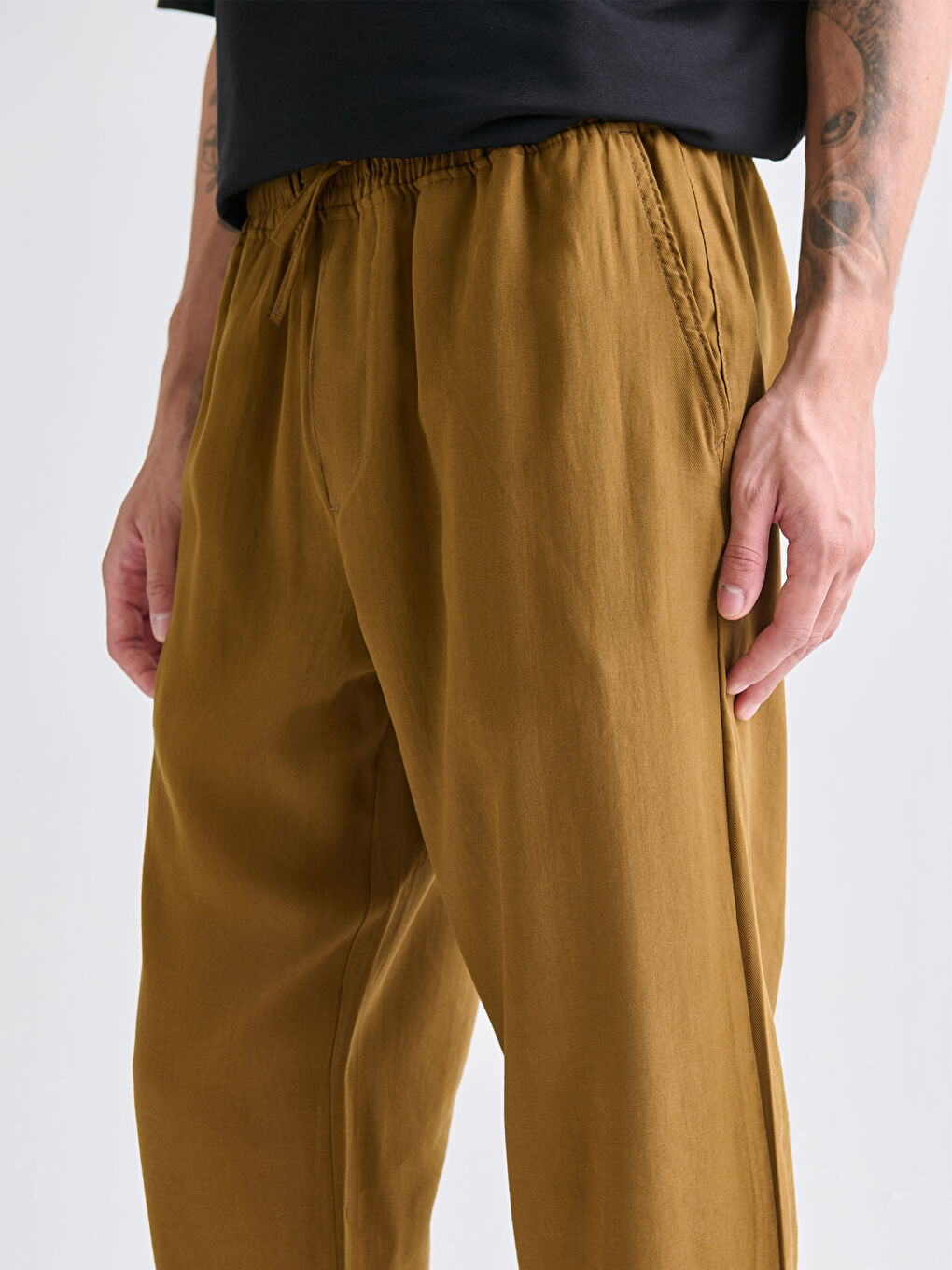 Relaxed Fit Twill Men's Trousers-2