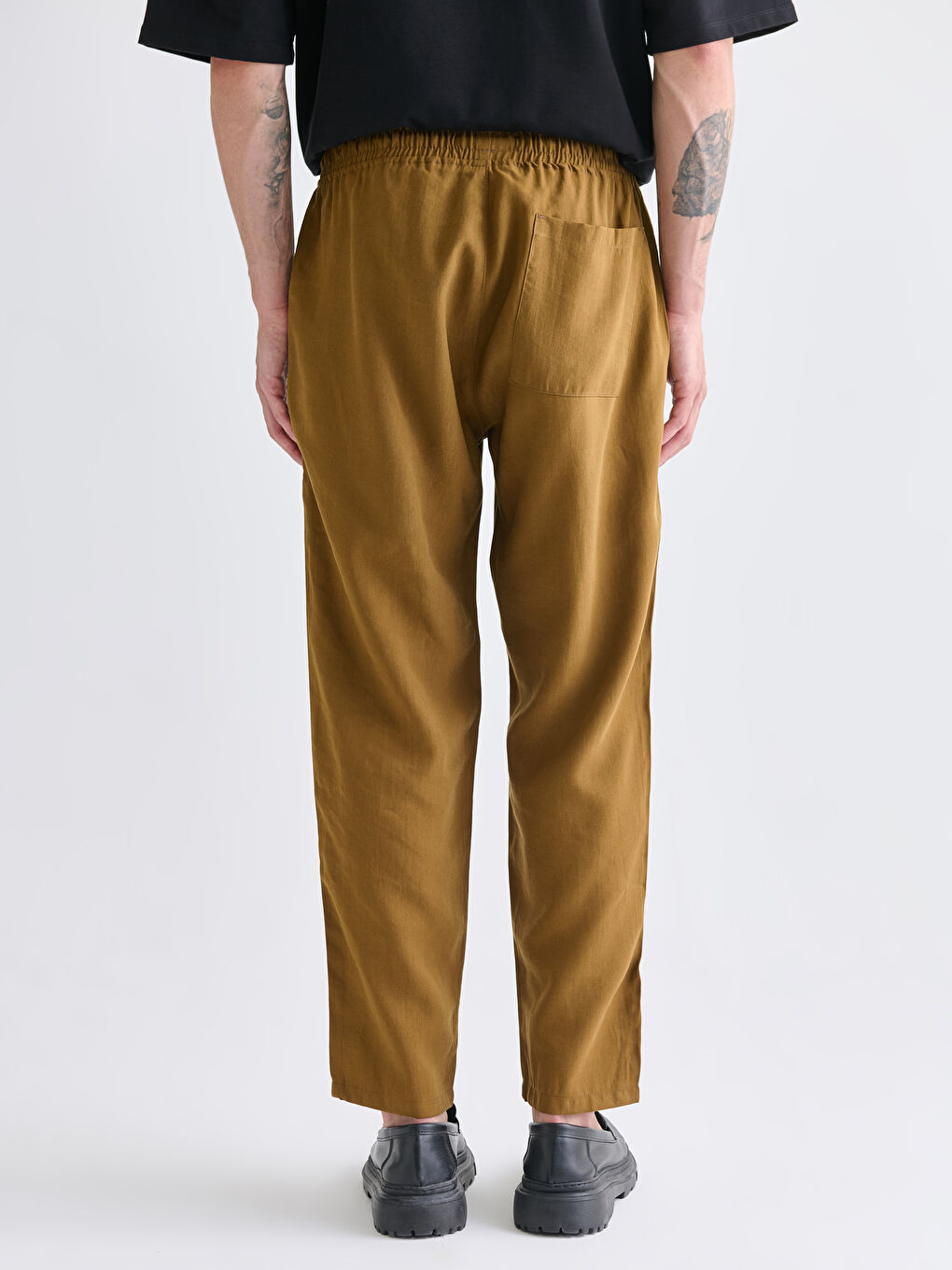Relaxed Fit Twill Men's Trousers-3