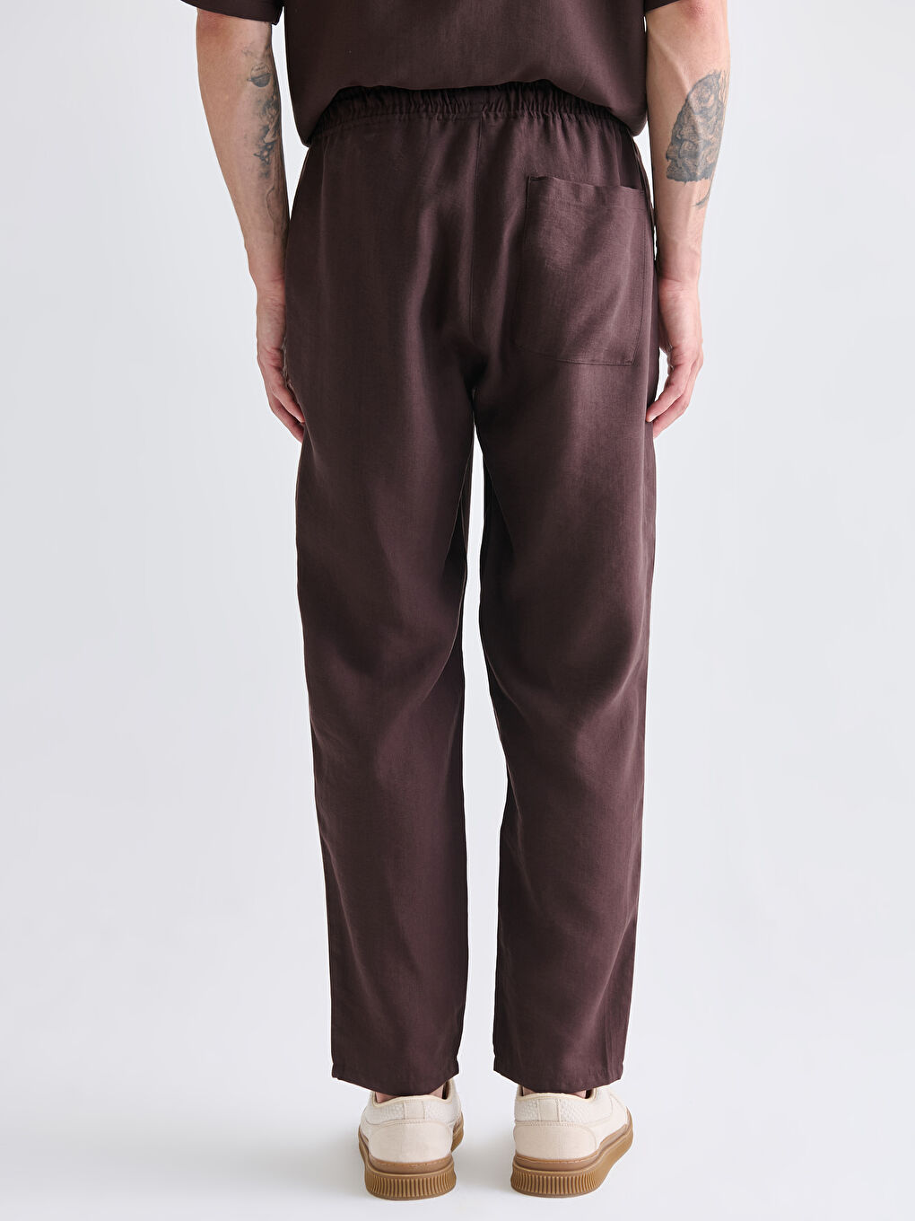 Relaxed Fit Twill Men's Trousers-3