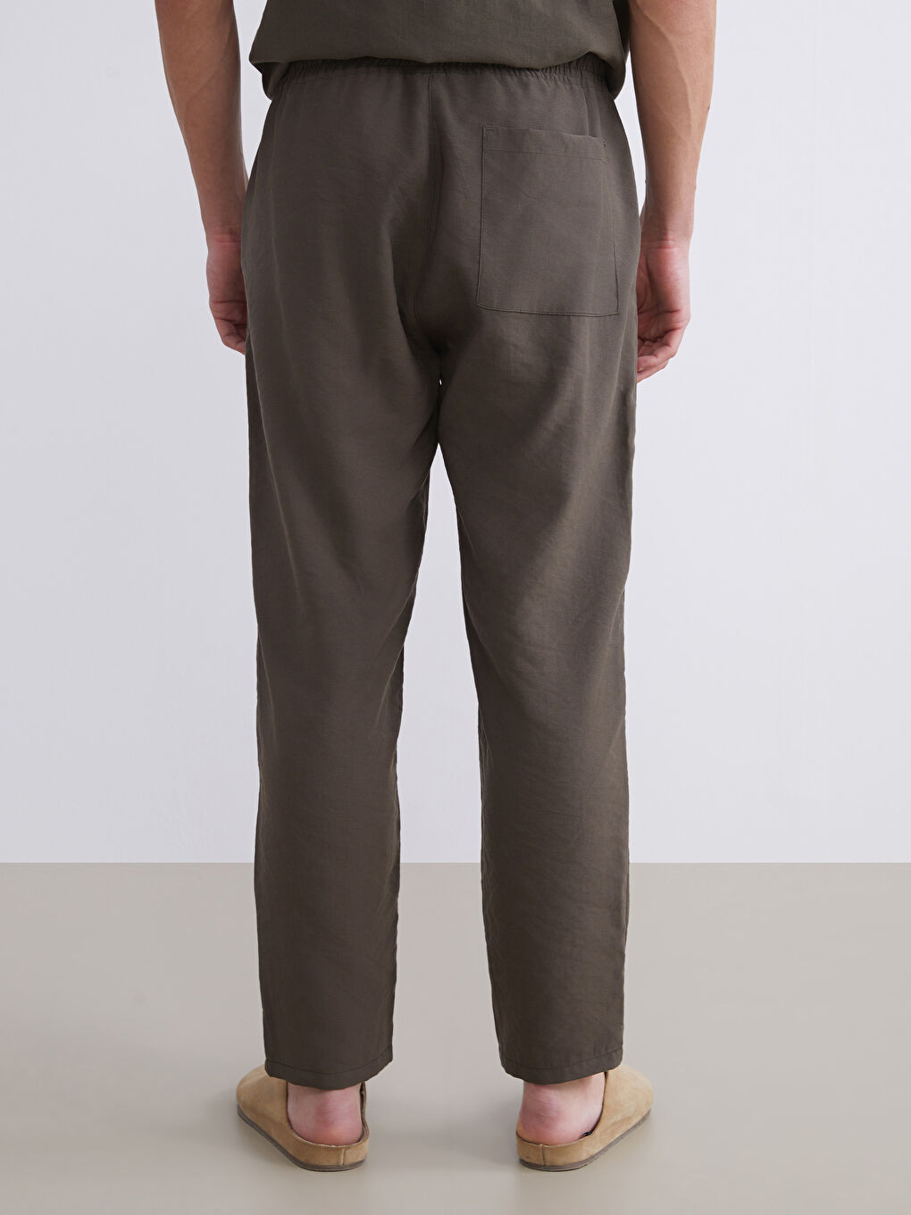 Relaxed Fit Twill Men's Trousers-3