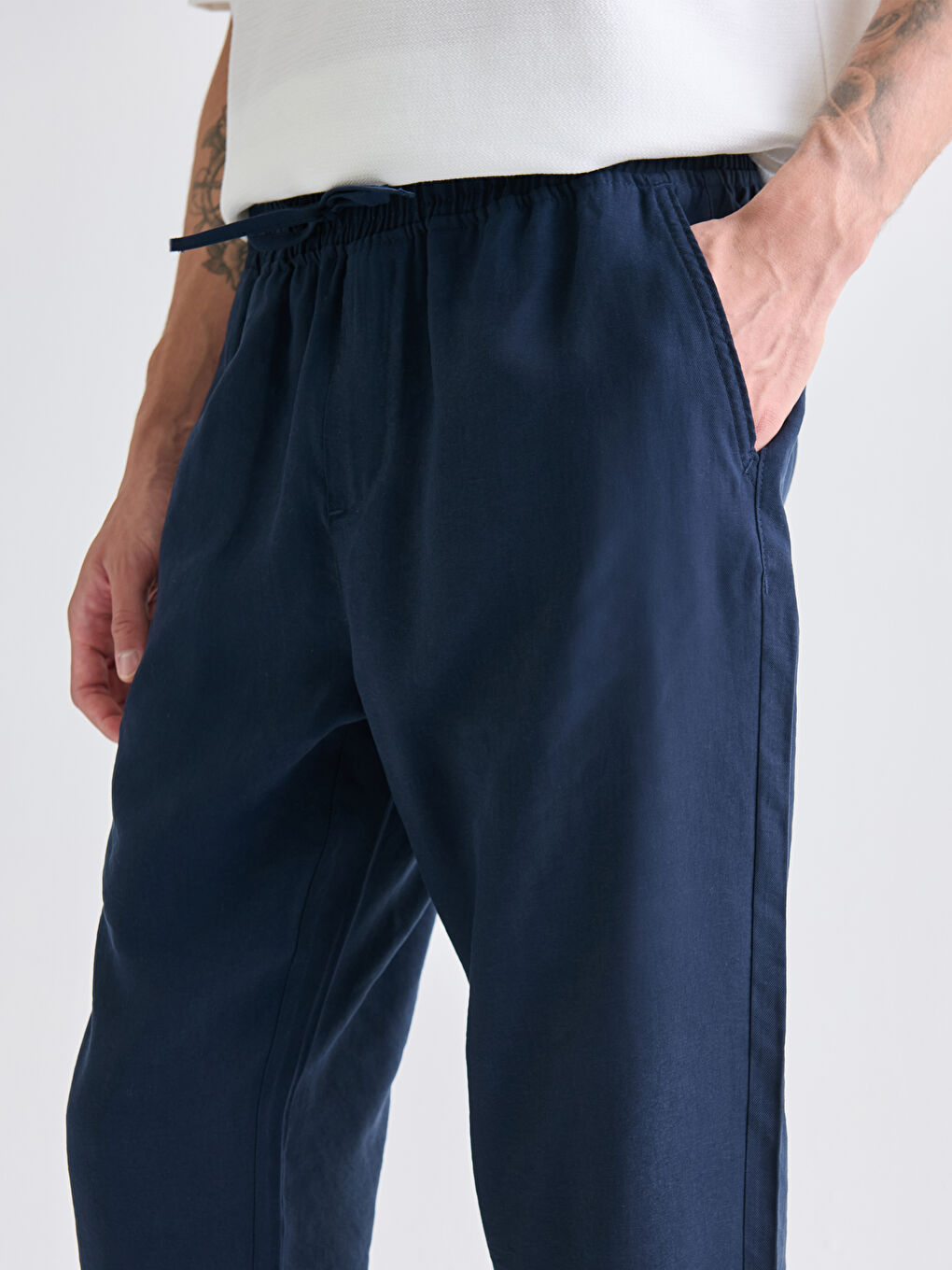 Relaxed Fit Twill Men's Trousers-2