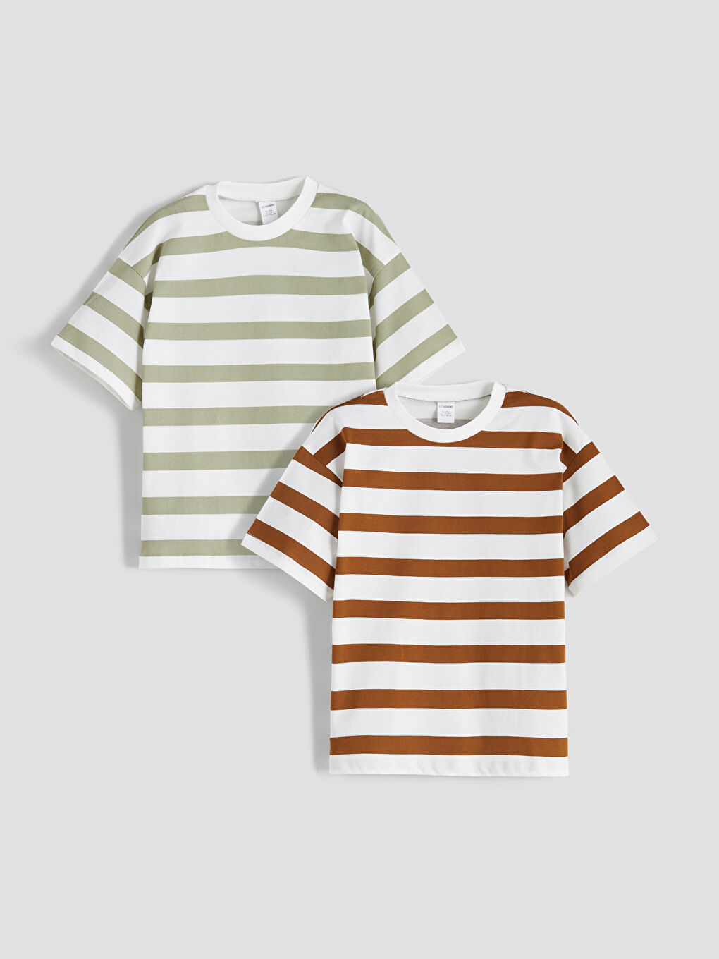 LCW Kids Crew Neck Striped Boys' T-Shirt 2 Pack -S5SB26Z1-LQX