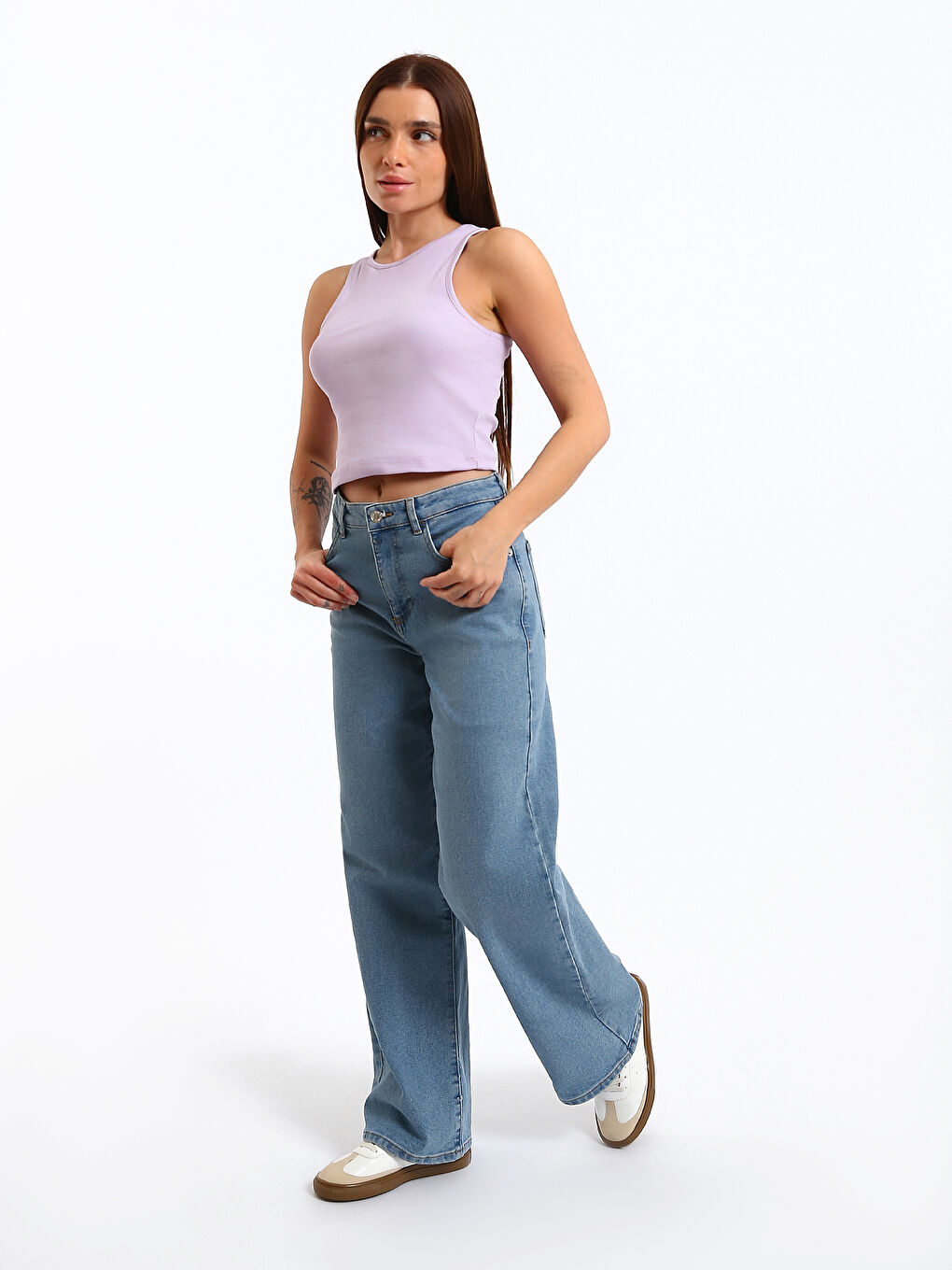Crew Neck Textured Women's Crop Top-1