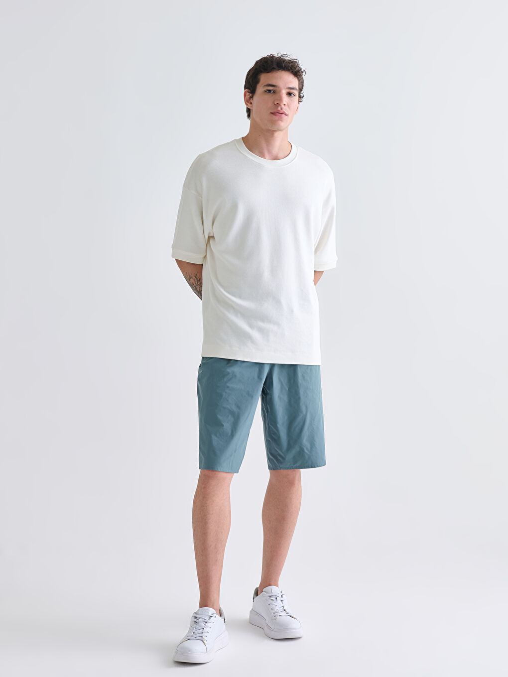 Yeşil Diz Altı Boy Erkek Deniz Şortu