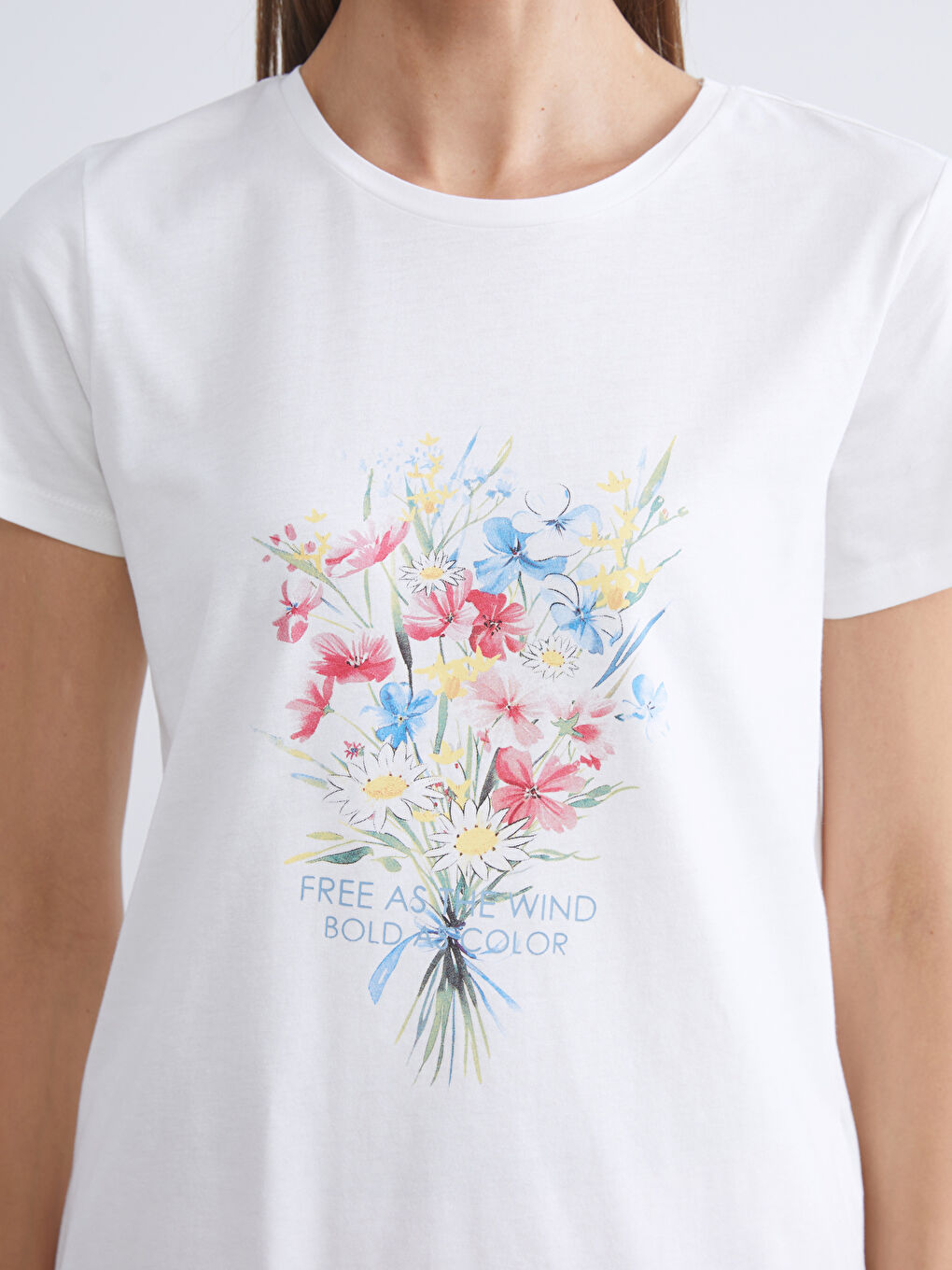 LCWAIKIKI Classic Crew Neck Floral Women's T-Shirt -S5SB75Z8-R9J