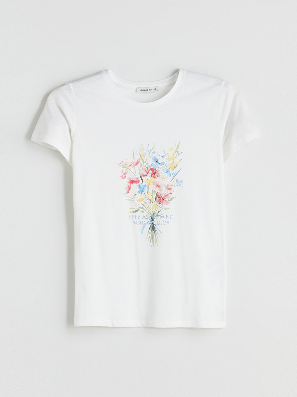 LCWAIKIKI Classic Crew Neck Floral Women's T-Shirt -S5SB75Z8-R9J