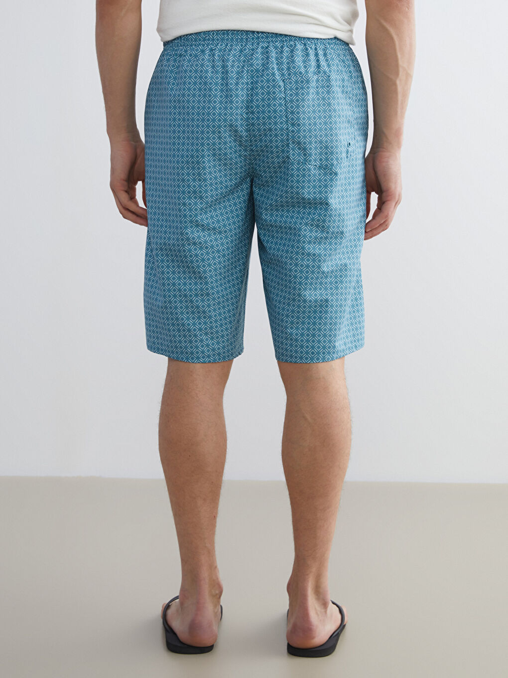 شورت سباحة للرجال بطول تحت الركبة منقوش-3