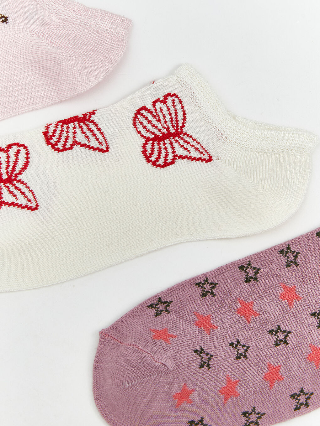Karışık Desenli Kadın Sneaker Çorap 3'lü-1