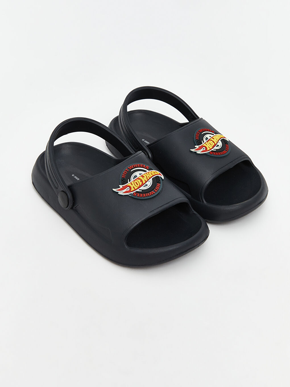 Siyah Hot Wheels Baskılı Erkek Bebek Plaj Sandaleti