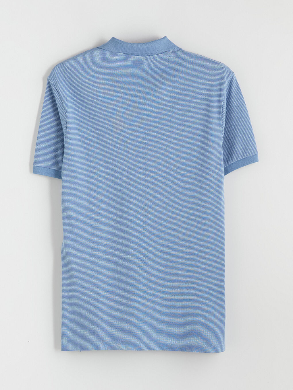 Mavi Polo Yaka Çizgili Penye Erkek Tişört-6