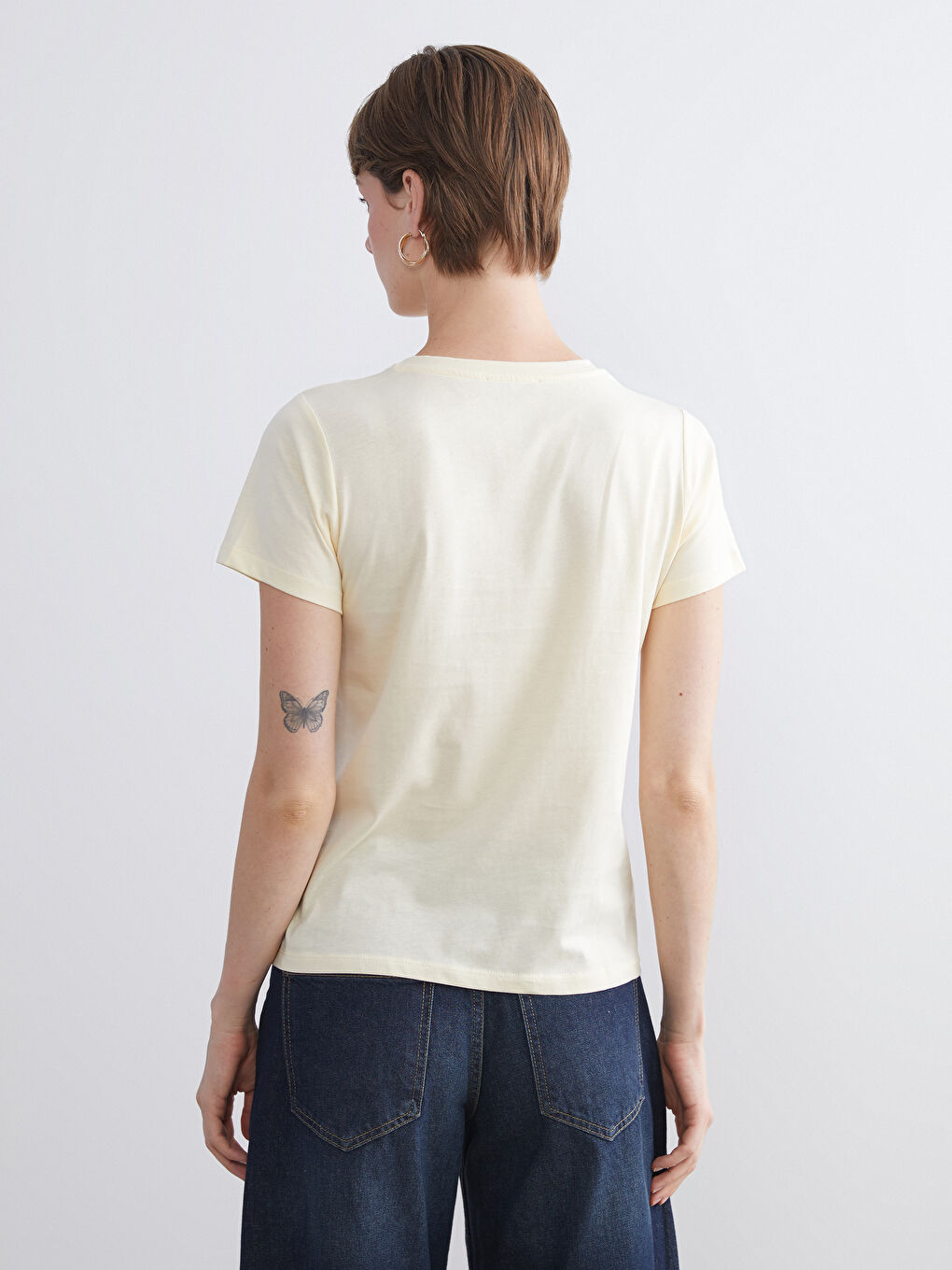 Bej Bisiklet Yaka Fırfırlı Bluz-3