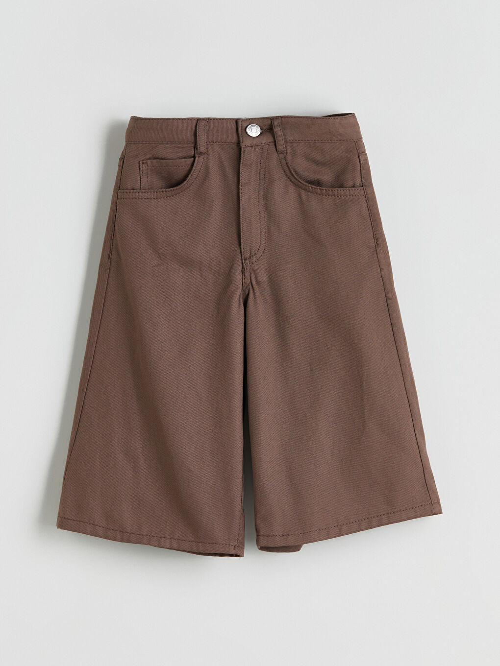Kahverengi Bermuda Fit Kız Çocuk Şortolon