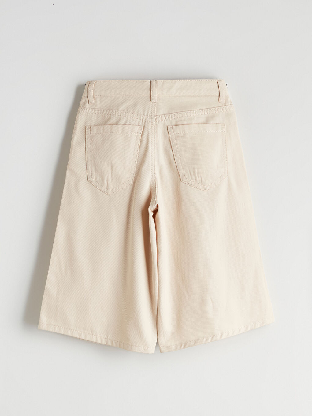 Bej Bermuda Fit Kız Çocuk Şortolon-2