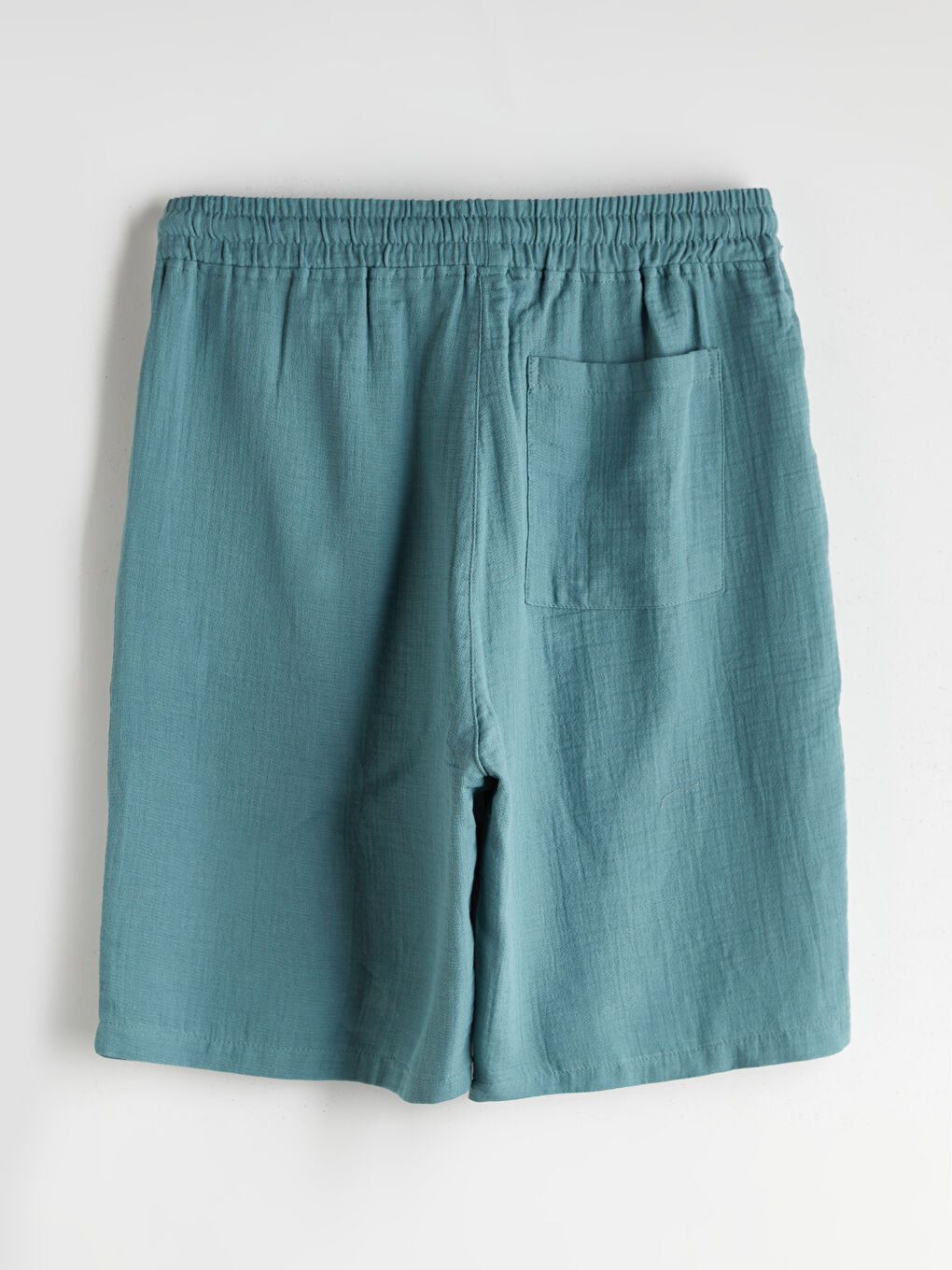 Petrol Rahat Kalıp Müslin Erkek Şort-5