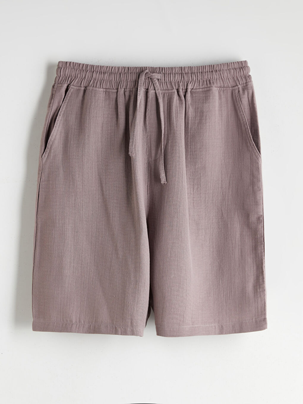 Lila Rahat Kalıp Müslin Erkek Şort-4