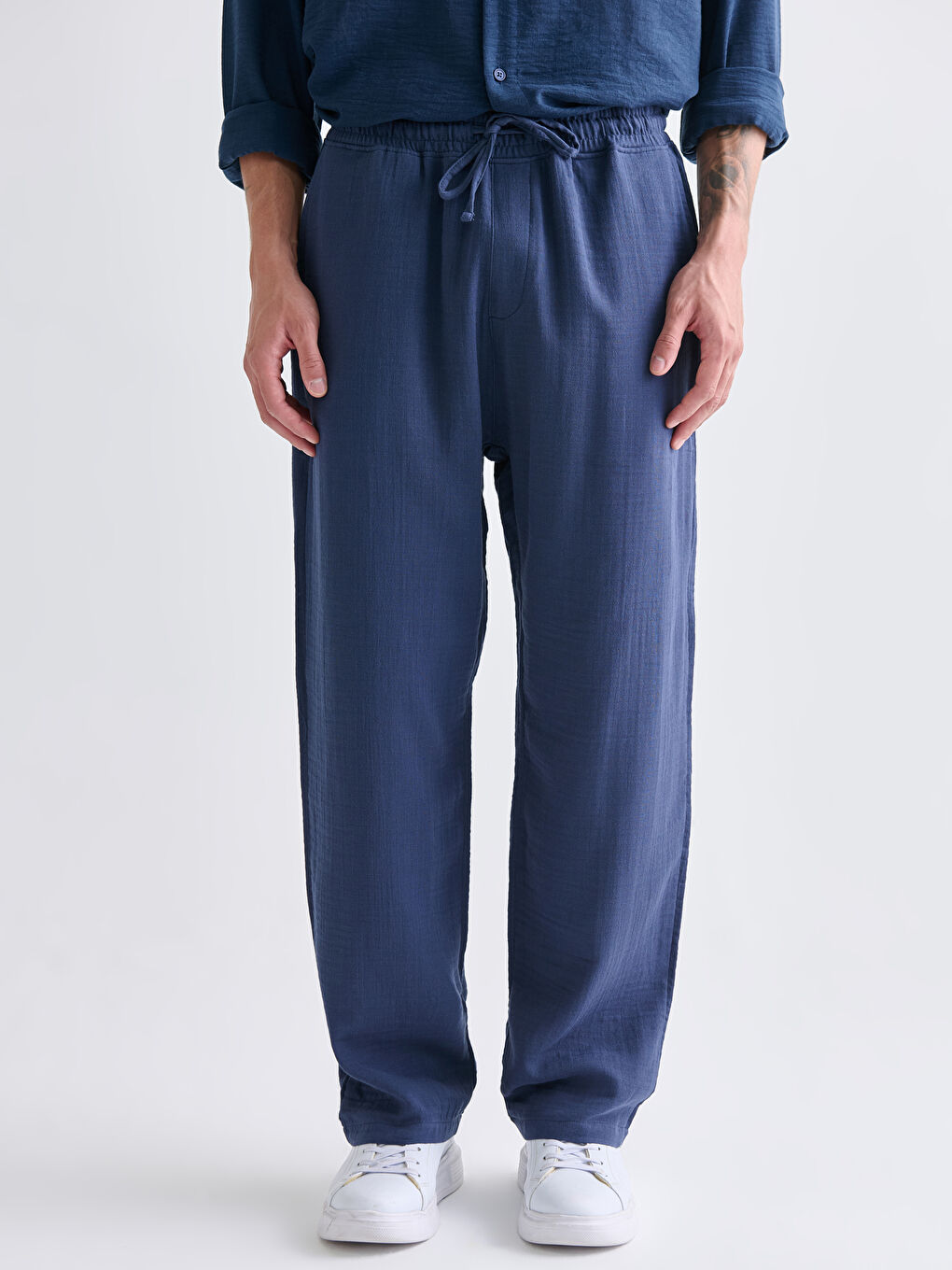 Lacivert Rahat Kalıp Erkek Pantolon-1