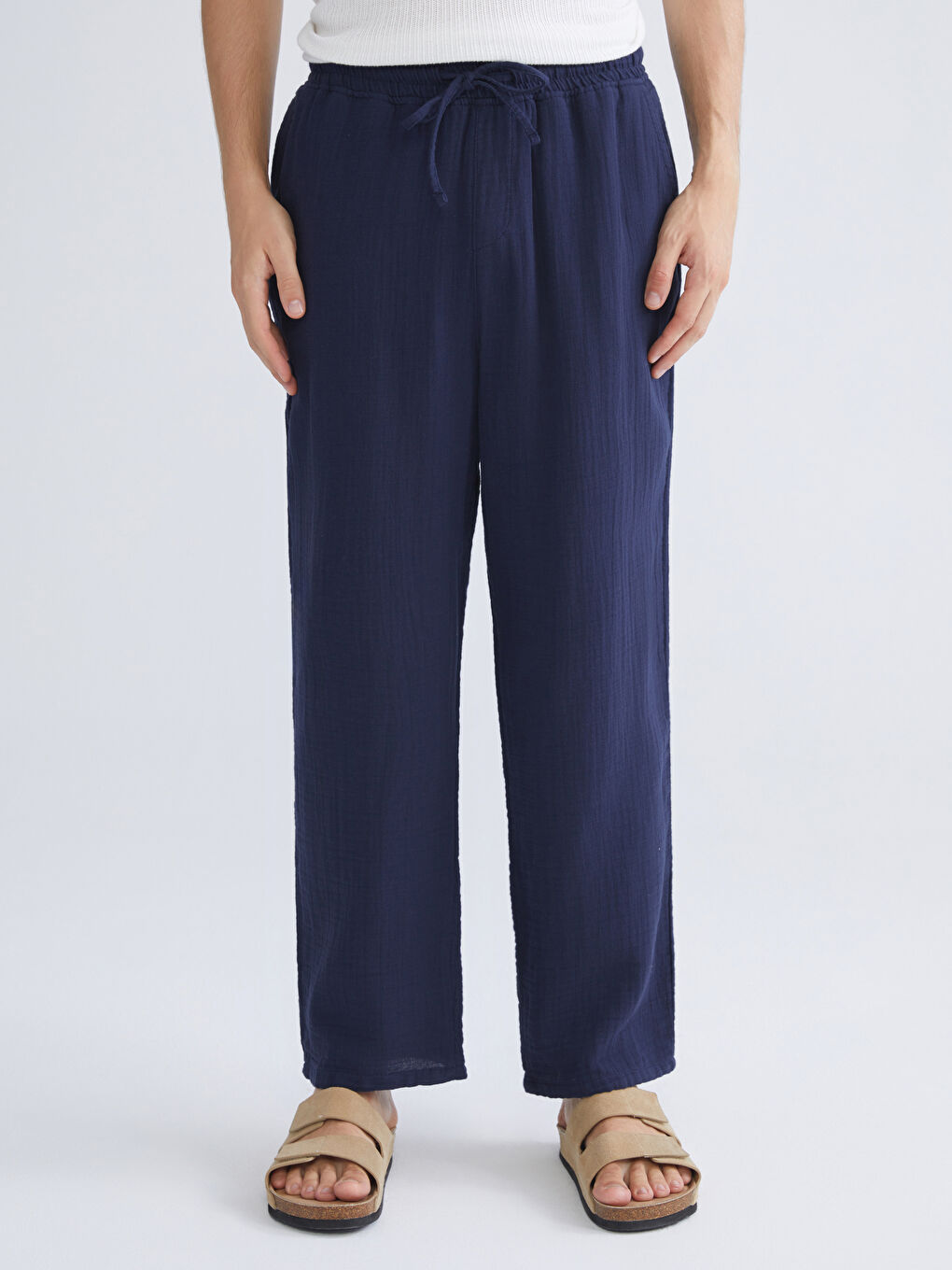 Lacivert Rahat Kalıp Erkek Pantolon-1