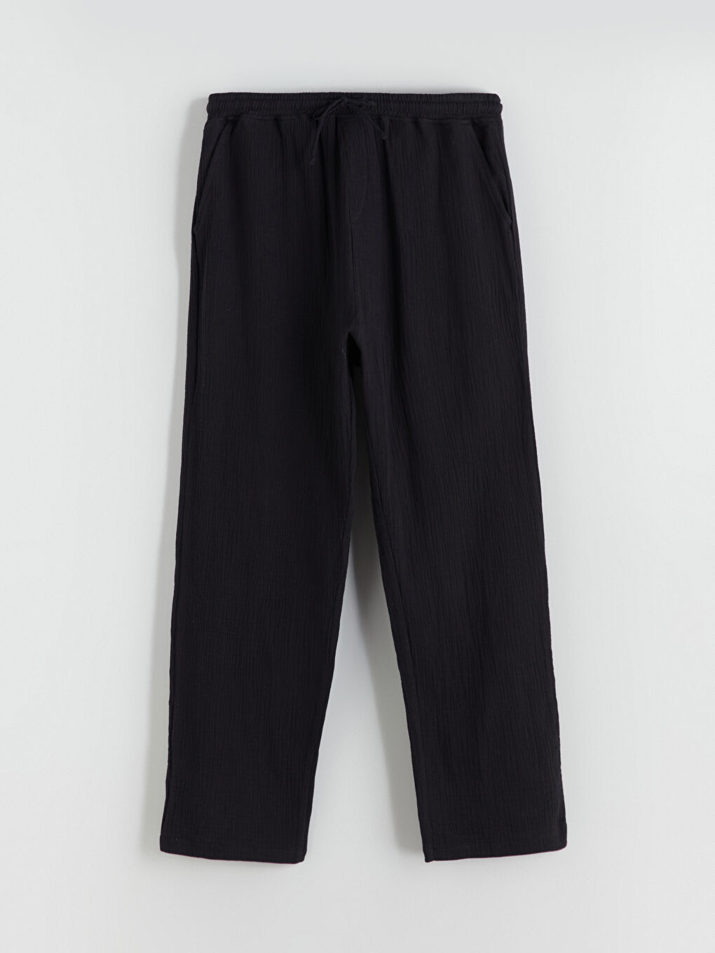 Siyah Rahat Kalıp Erkek Pantolon-4