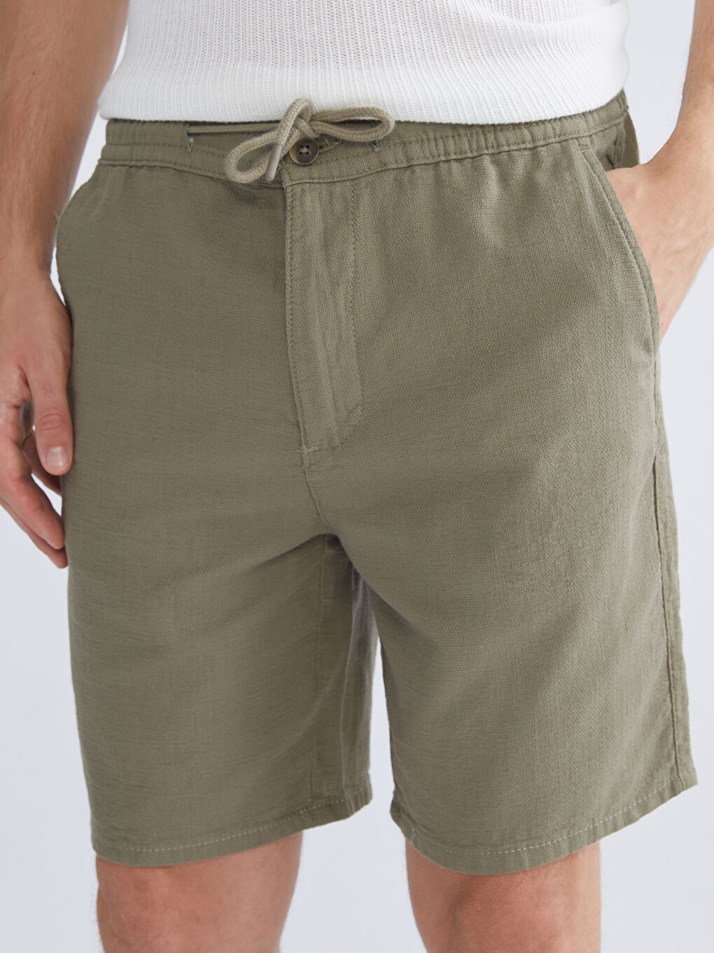 Haki Rahat Kalıp Erkek Şort-2