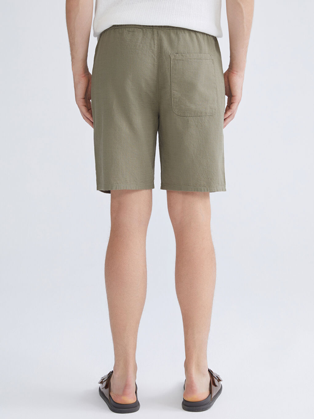 Haki Rahat Kalıp Erkek Şort-3