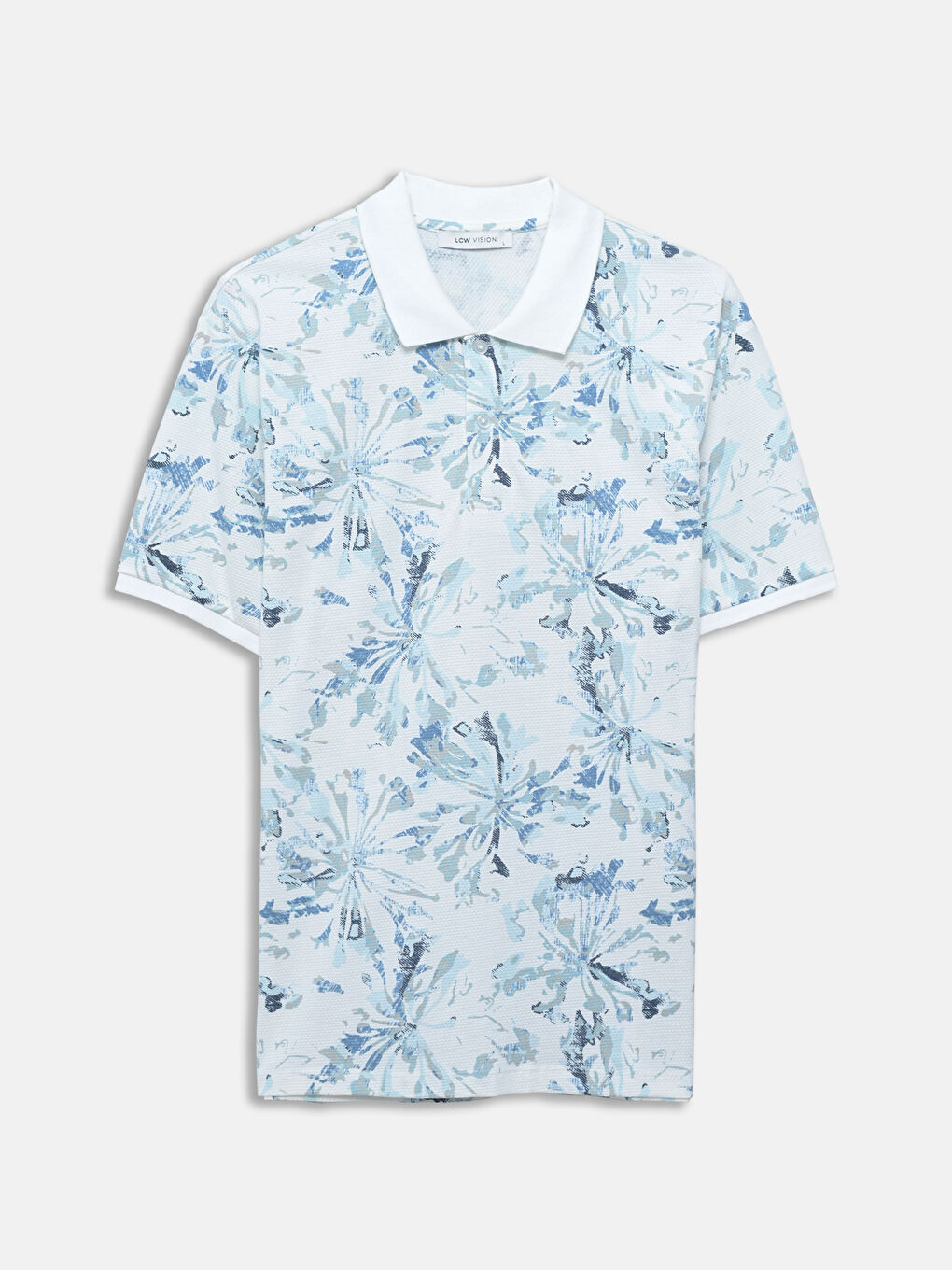 Polo Neck Short Sleeve Patterned Men's T-Shirt-4