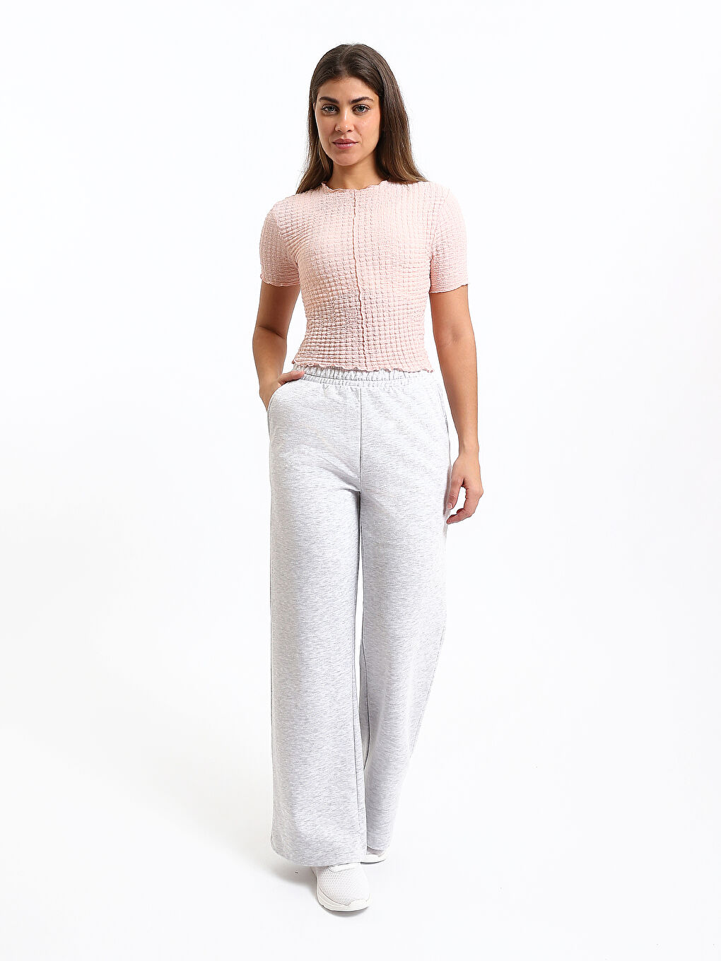 Crew Neck Textured Women's T-Shirt-1