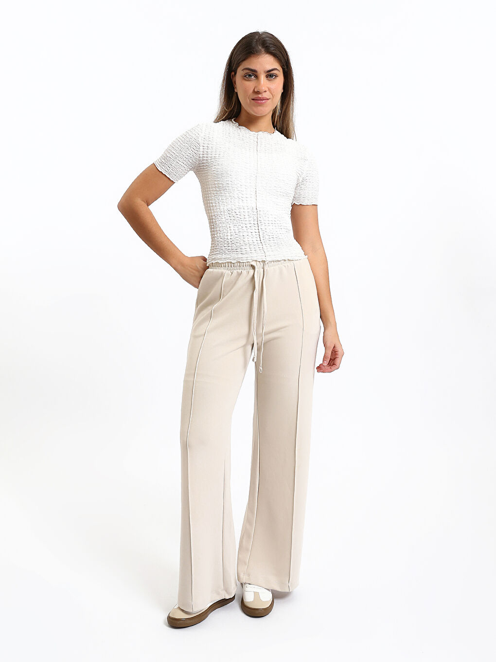 Crew Neck Textured Women's T-Shirt-1